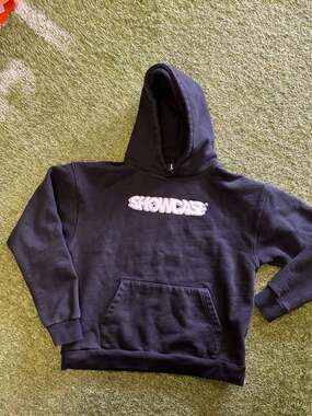 Y2K Showcase Black Bubble Logo Heavyweight Graphic Hoodie Large